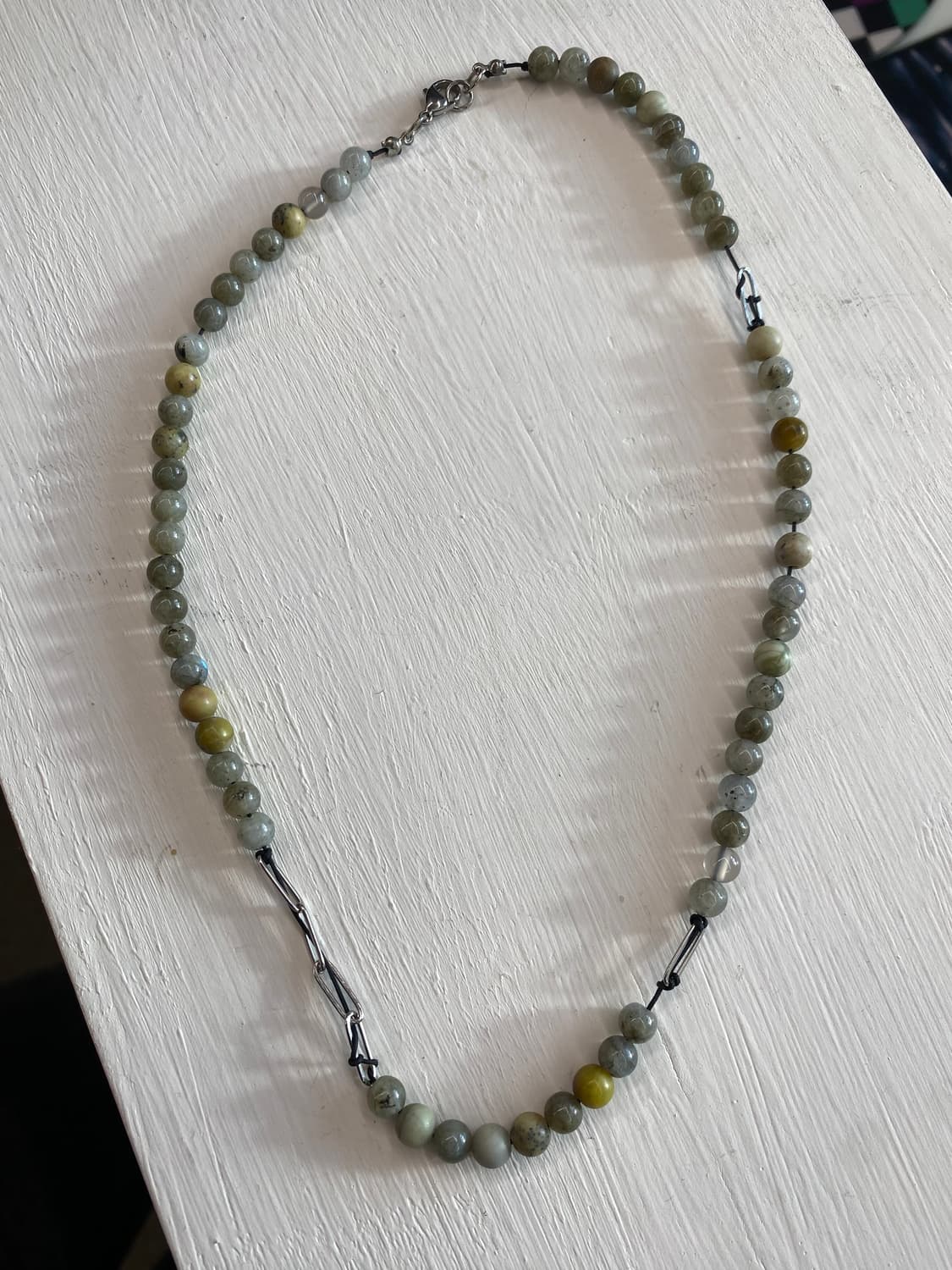 핸드메이드 카키원석 목걸이 상품이미지2