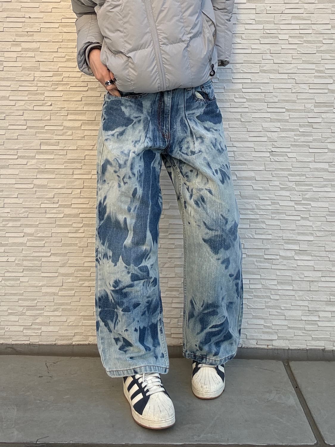 90s ECKO UNLTD 올드스쿨 블리치 타이 다이 데님 팬츠 상품이미지1