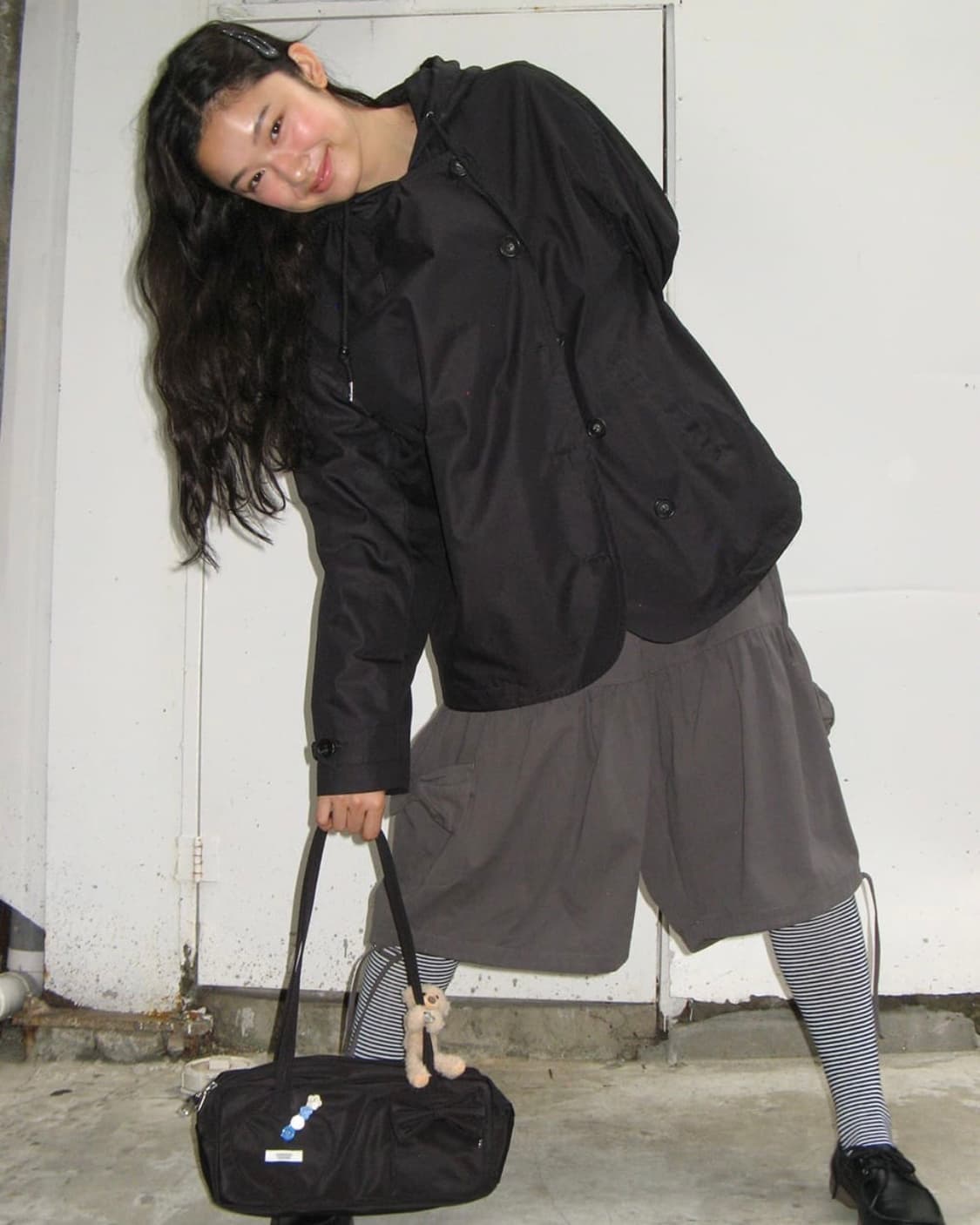 론론 후디드 어시메트릭 트렌치재킷 상품이미지2