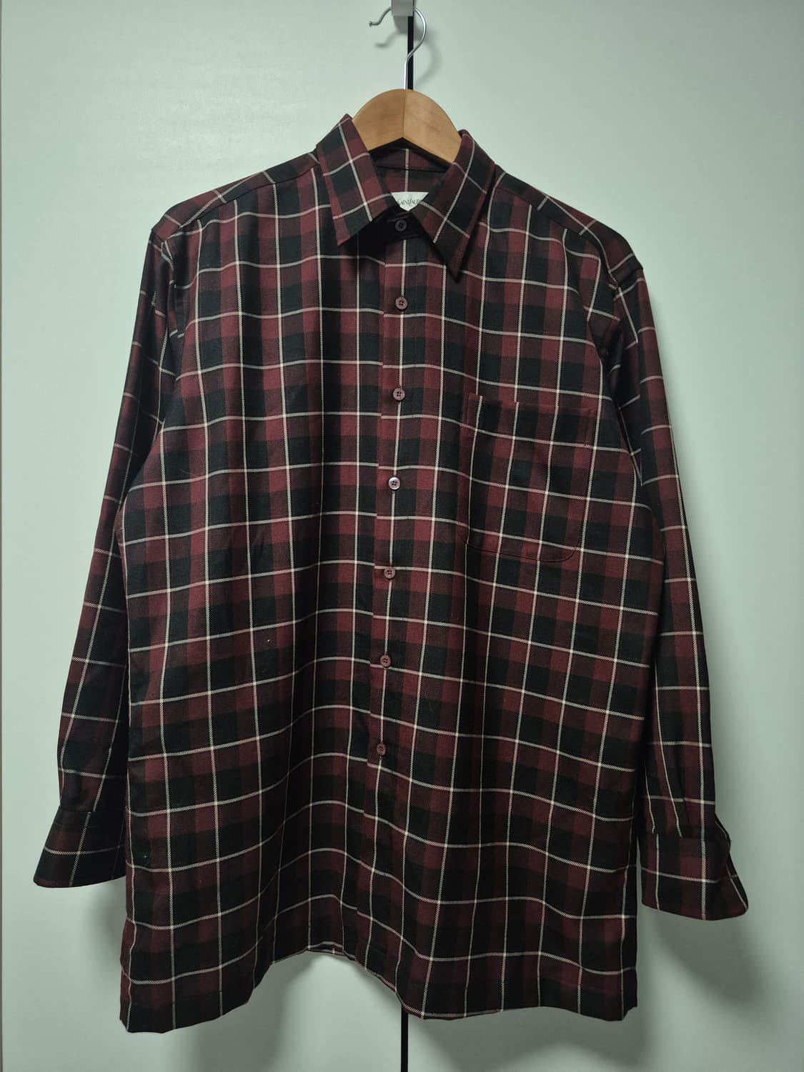 YSL 입생로랑 버건디 체크셔츠남성 100사이즈 상품이미지1