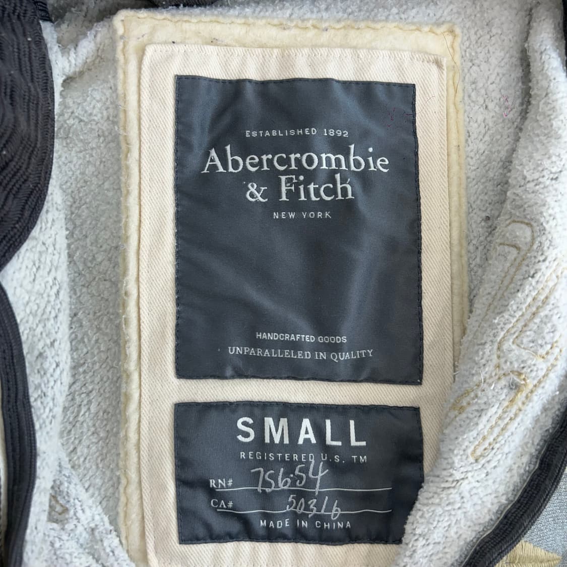 Abercrombie 아베크롬비 스펠아웃로고 그레이 후드집업 상품이미지5