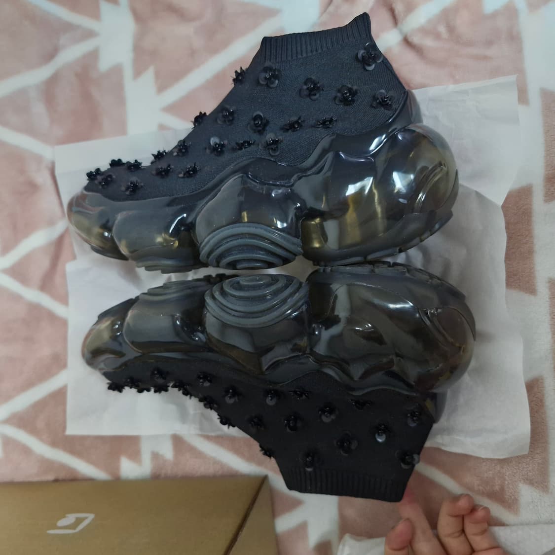 그라운즈 Grounds 무피 헤븐 플라워 비즈 니트 스니커즈 38 240 상품이미지5