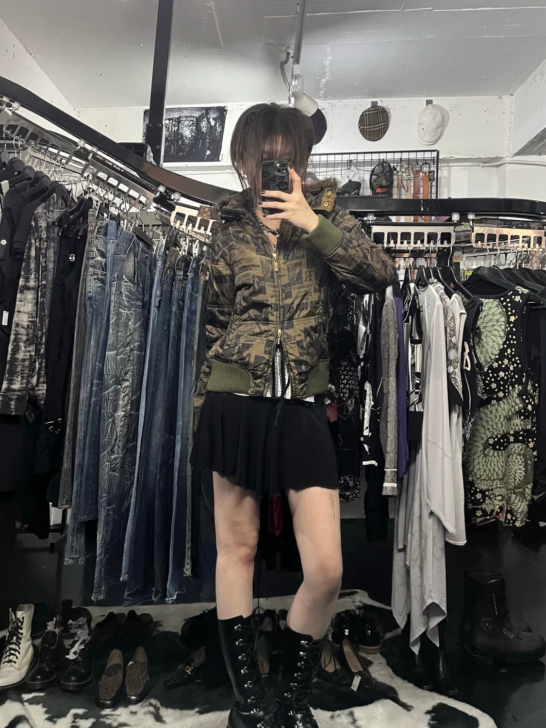 퍼 후드 투웨이 프린팅 패딩 상품이미지1