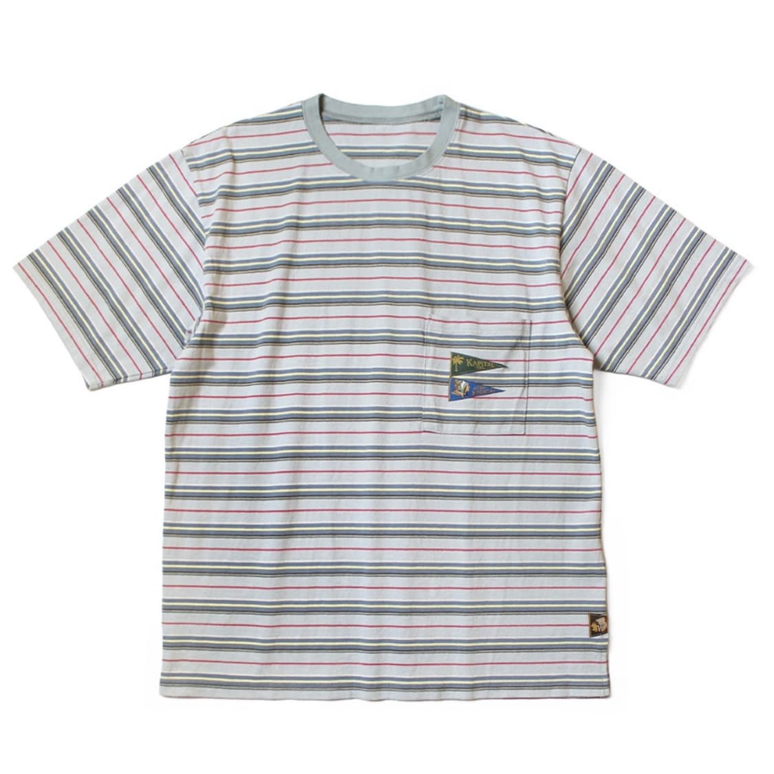 새상품 XL) 캐피탈 멀티 보더 팬던트 티셔츠 블루x블루 상품이미지1