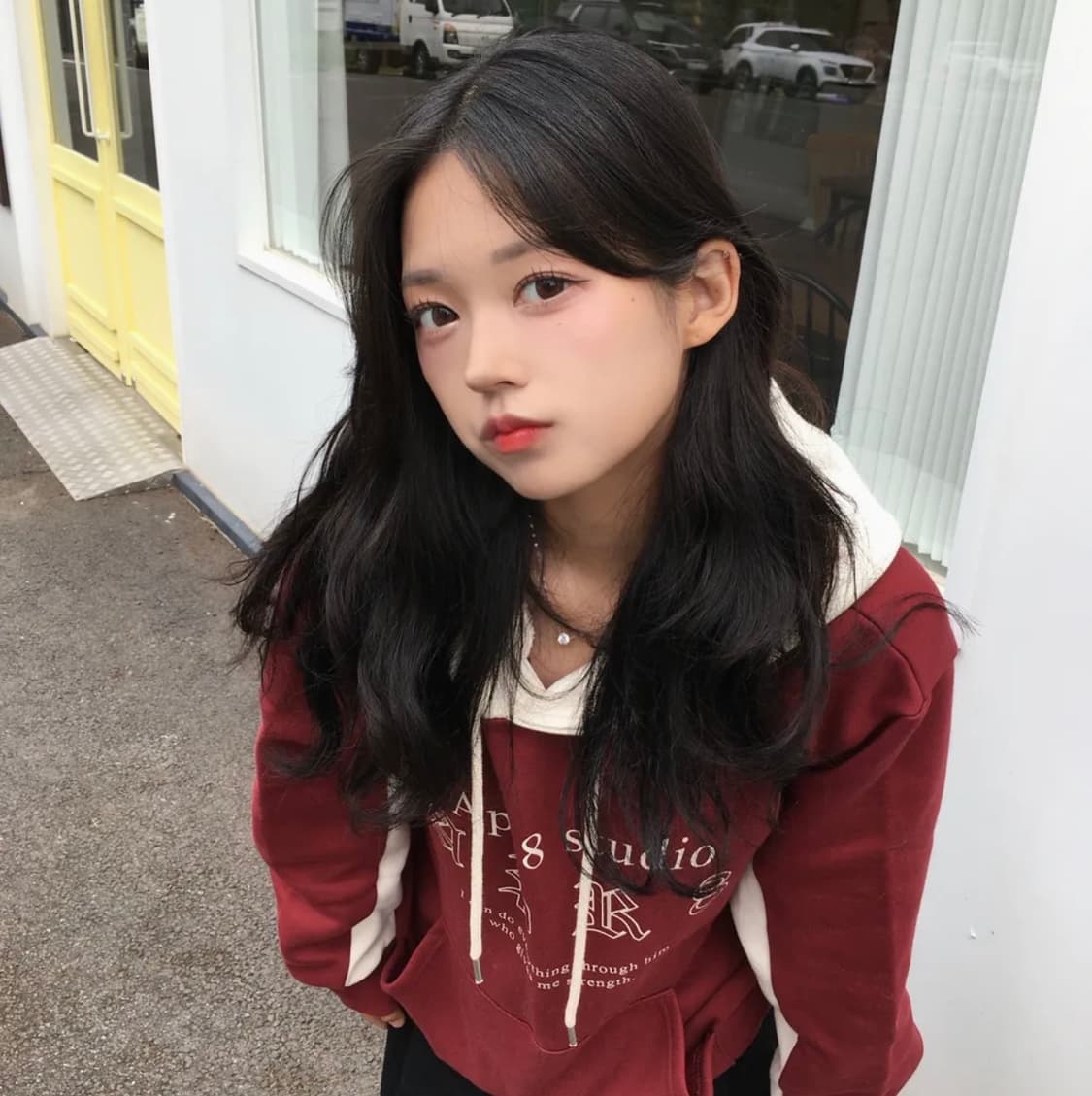 에이프릴에잇후드 버건디 L 상품이미지3