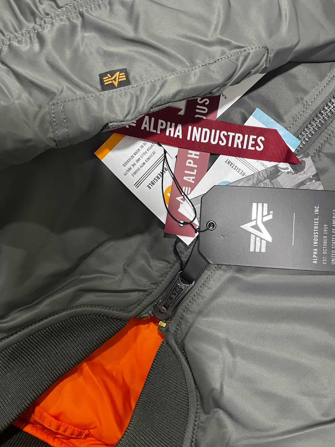 L) 알파인더스트리 MA-1 FLIGHT JACKET FIELD GRAY 상품이미지4