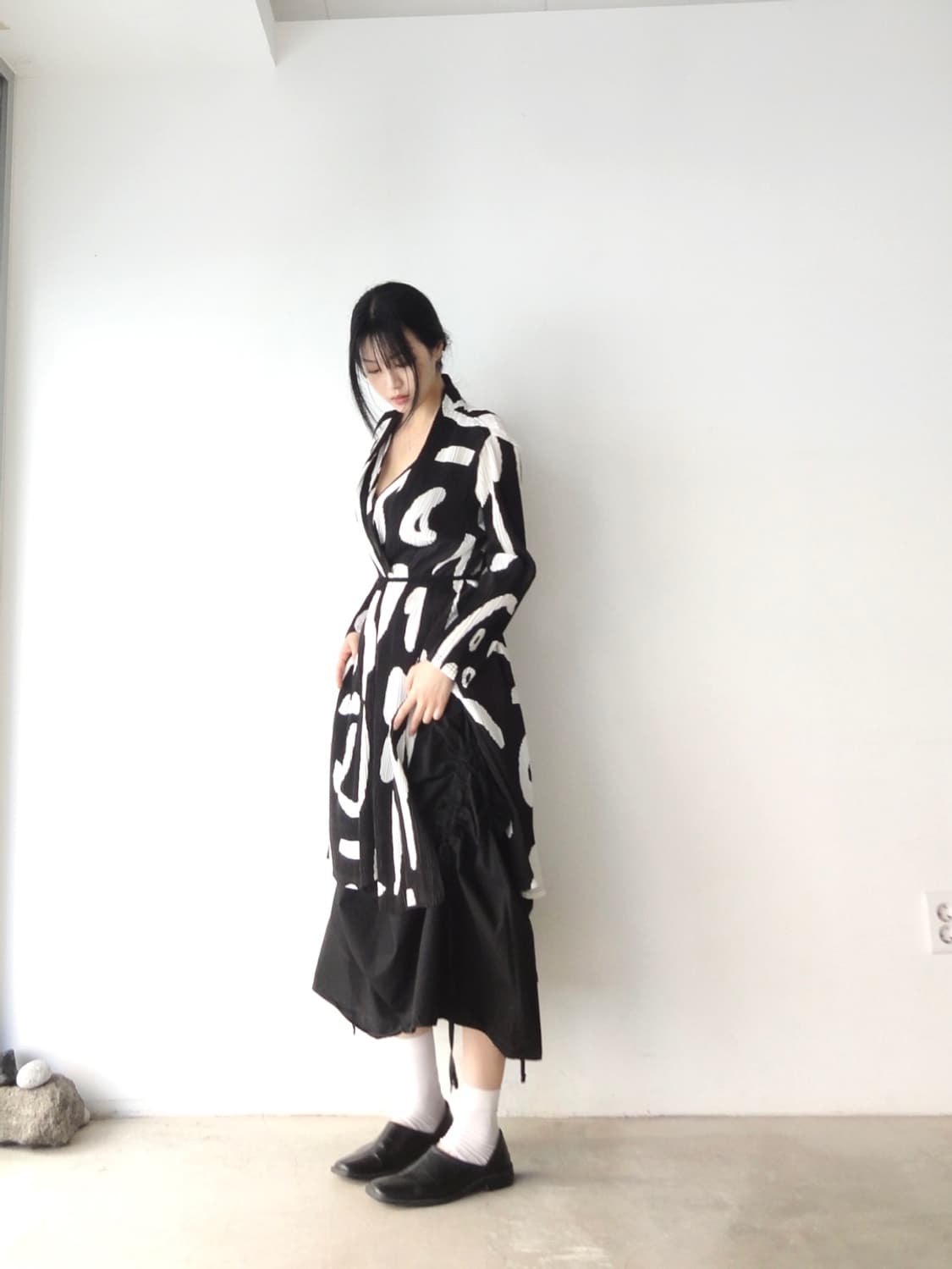 Shrring variation pumpkin skirt / black 상품이미지8