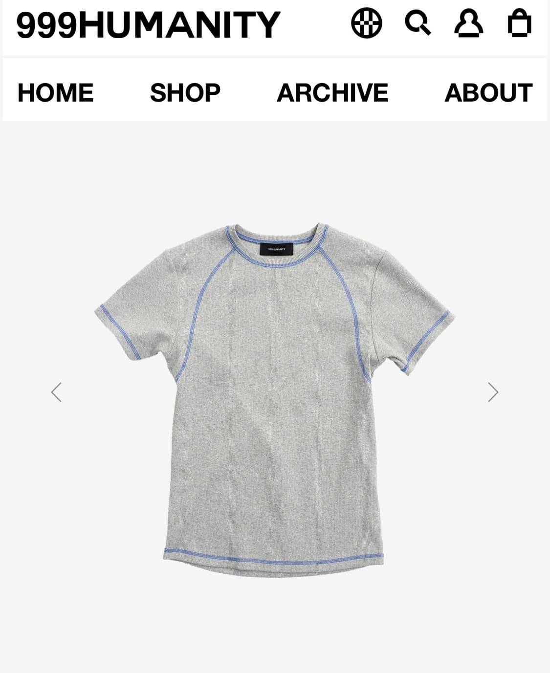 999휴머니티 colored stitch line short sleeve 상품이미지1