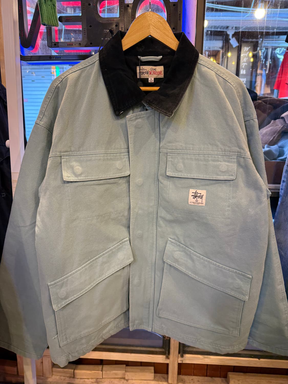 스투시 워시드 캔버스 샵 자켓 라이트 블루 상품이미지1