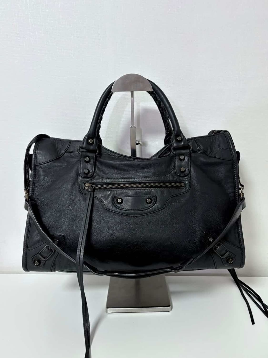 발렌시아가 시티모터백 미디움 블랙 흑장 상품이미지1