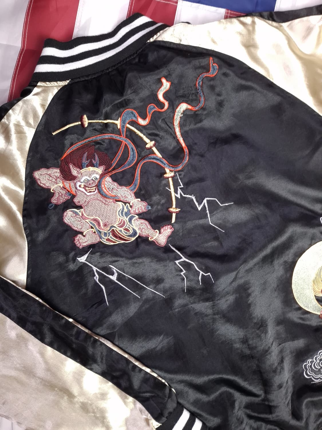 빈티지 일본판 오리엔탈 자수 사틴 스카잔 상품이미지4