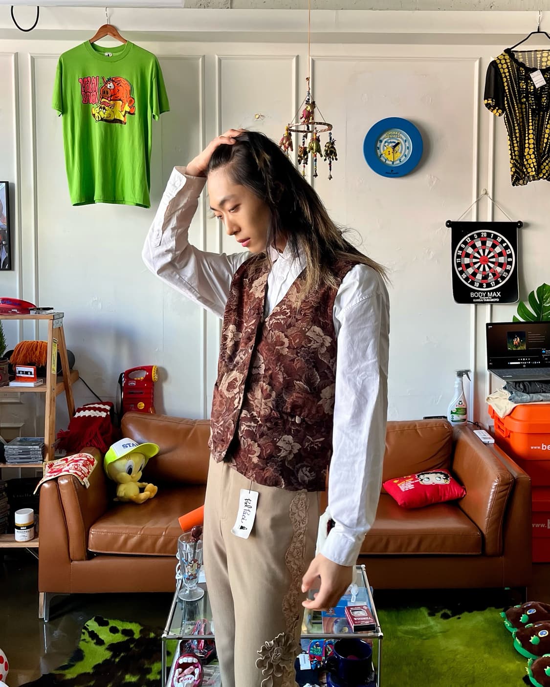 ONDNE Japan Floral Pattern Old Vest 상품이미지2