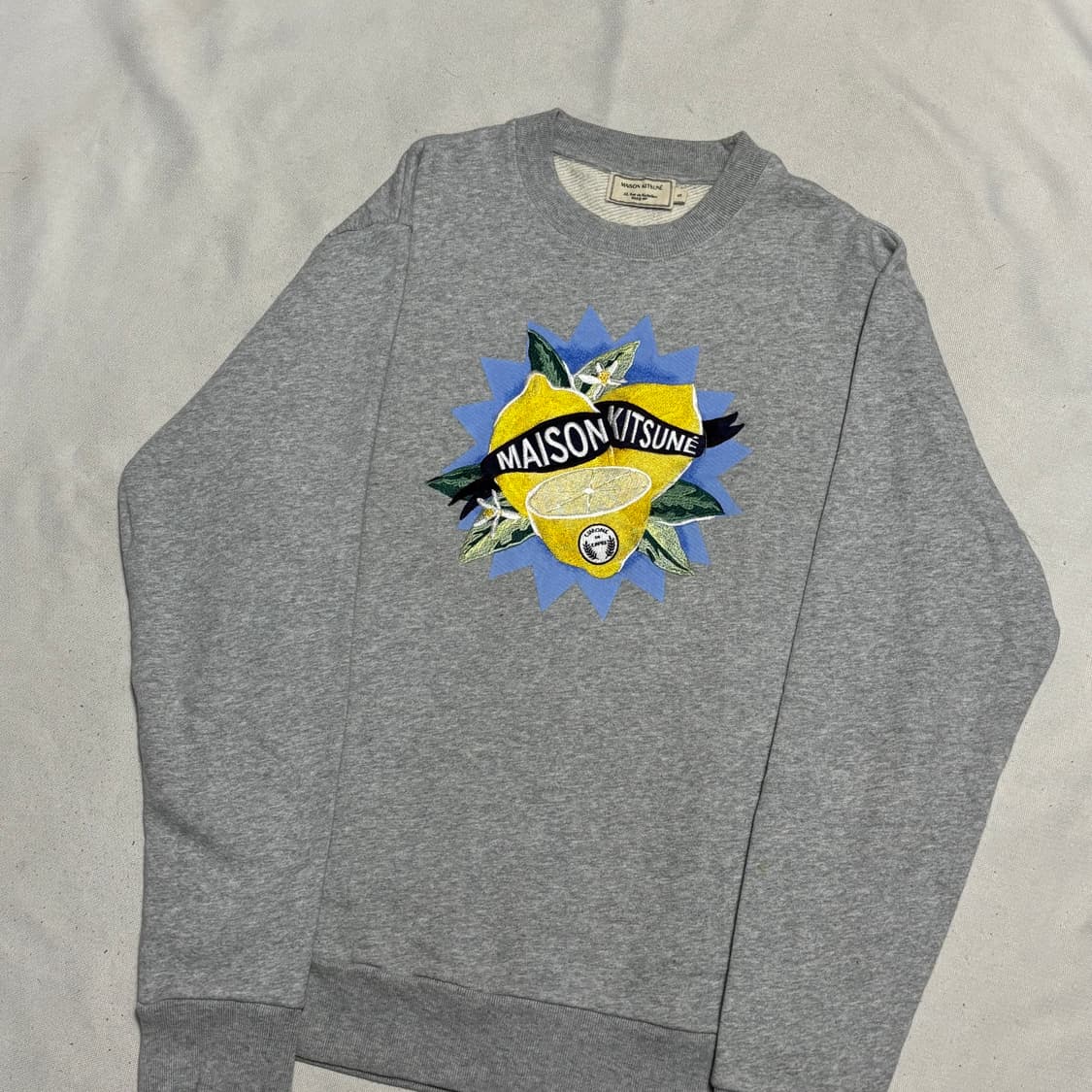 S 메종키츠네 레몬 크루넥 그레이 맨투맨 상품이미지1