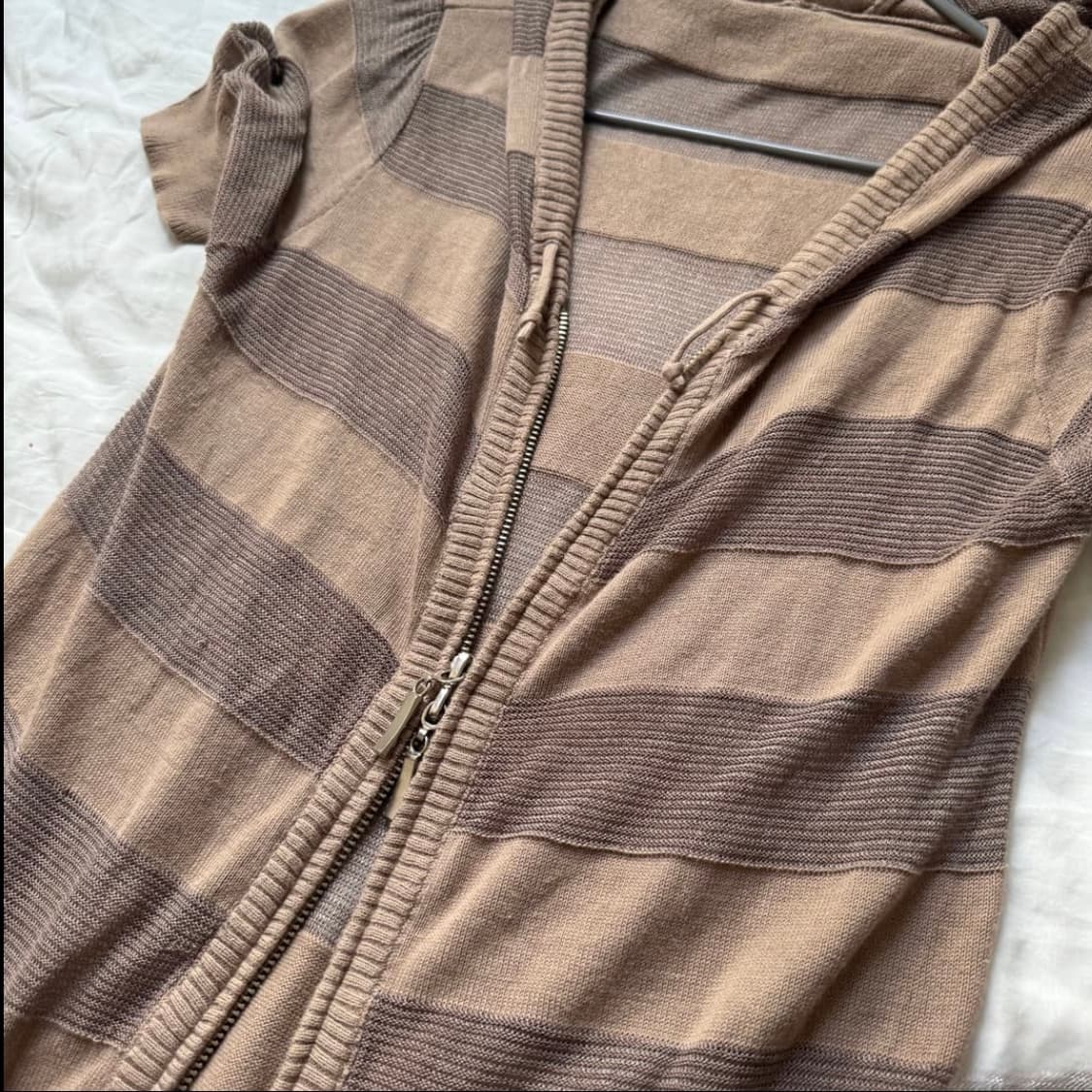 너드 모리 갸루 펑크 y2k 스트라이프 투웨이 슬림핏 후드집업 상품이미지2