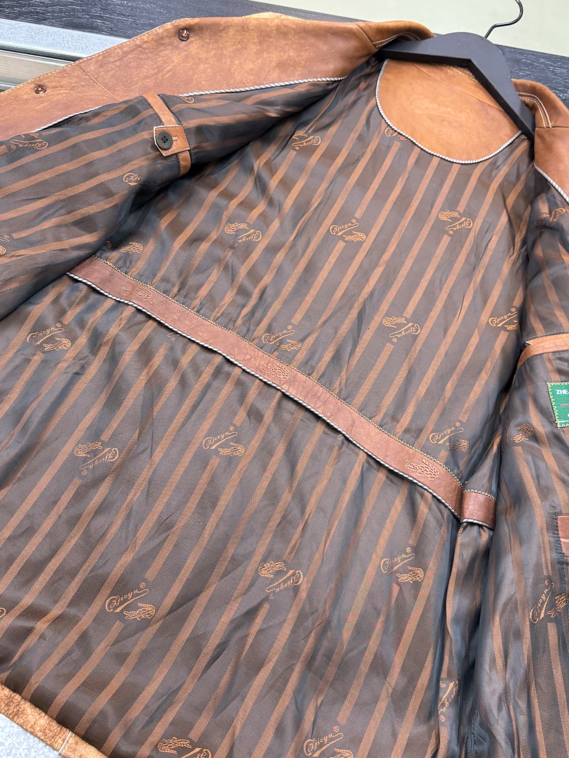 Zhe Jiang Crocodile 램 레더 오버 블레이저 상품이미지6