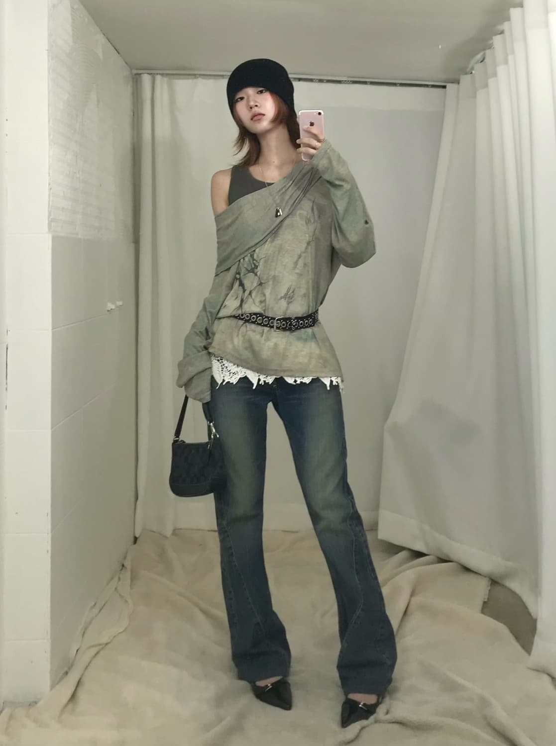 빈티지 카키 그런지 와투케 코디 세트 상품이미지2