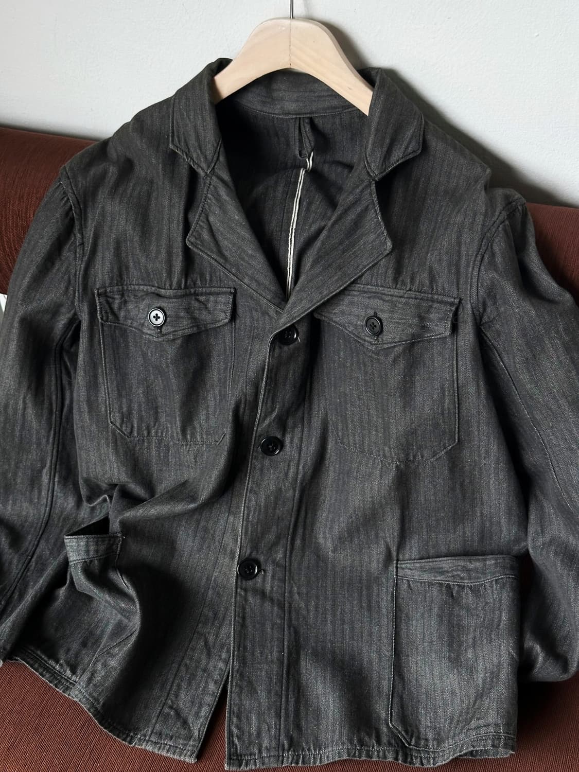 Herringbone pattern design single jacket 상품이미지1