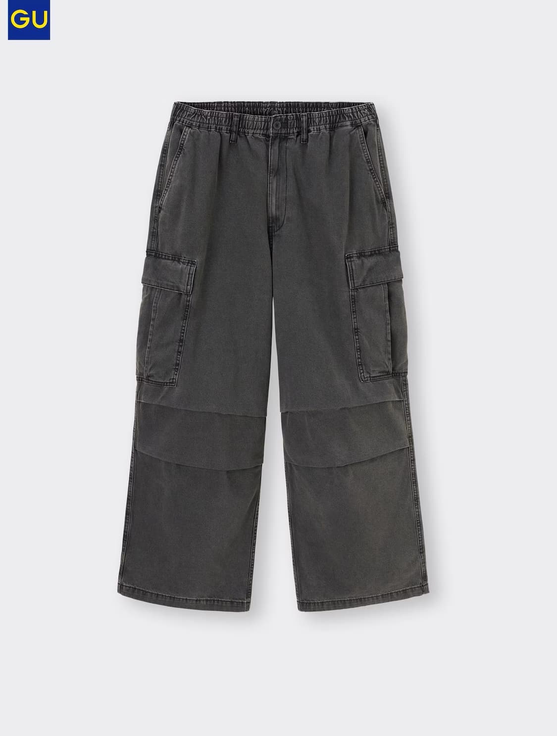 GU 데님 슈퍼와이드 카고 팬츠 다크그레이 색상 M사이즈 상품이미지2