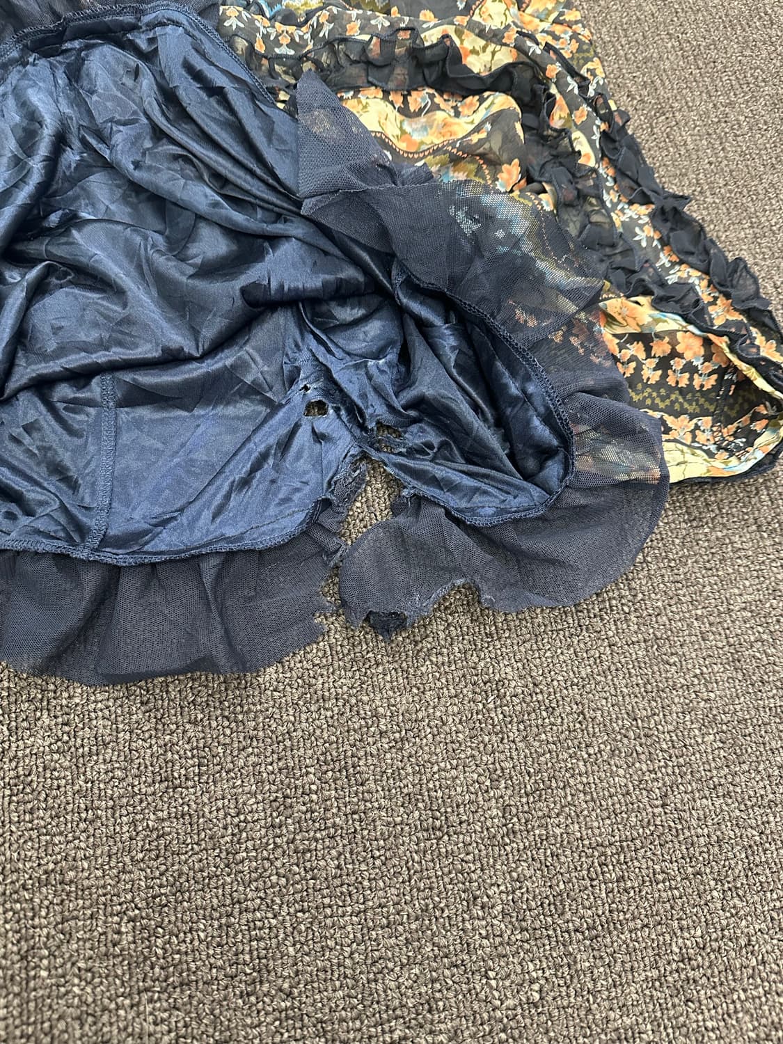 OS)Japanese vintage 플라워 패턴 뷔스티에 원피스 상품이미지4