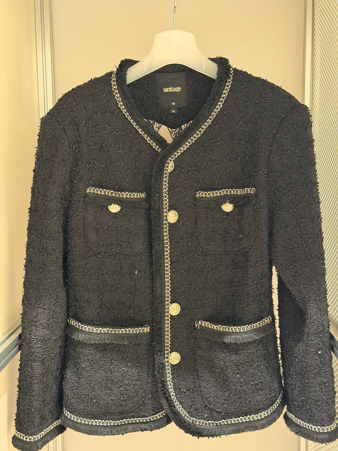 언티지 체인 프린지 트위드 자켓 상품이미지3