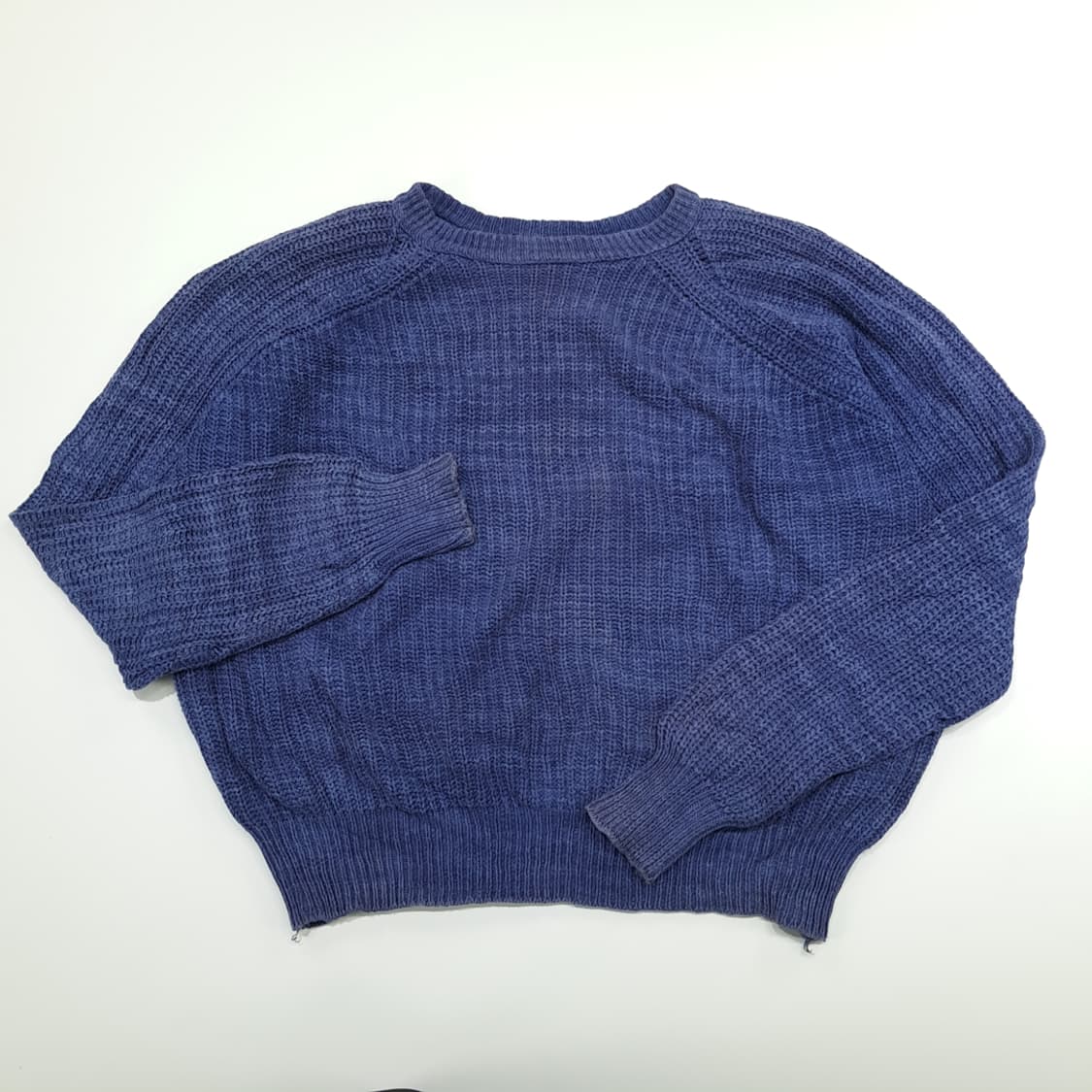 CN895 L 엘엘빈 80s USA 인디고 블루 긴팔 니트 스웨터 상품이미지2