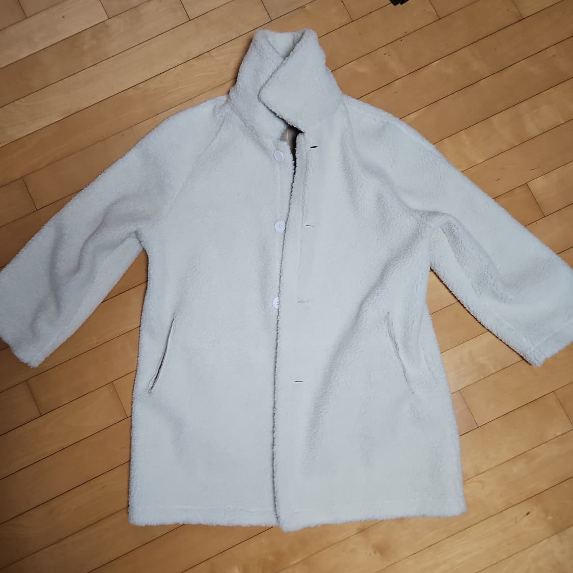 리버서블 인조 무스탕 뽀글이 하프코트 상품이미지4