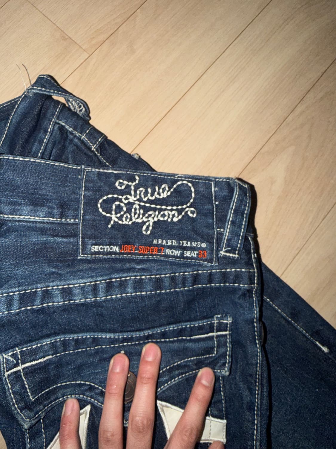 트루릴리젼 조이 슈퍼티 빽레더로고 30사이즈 상품이미지4