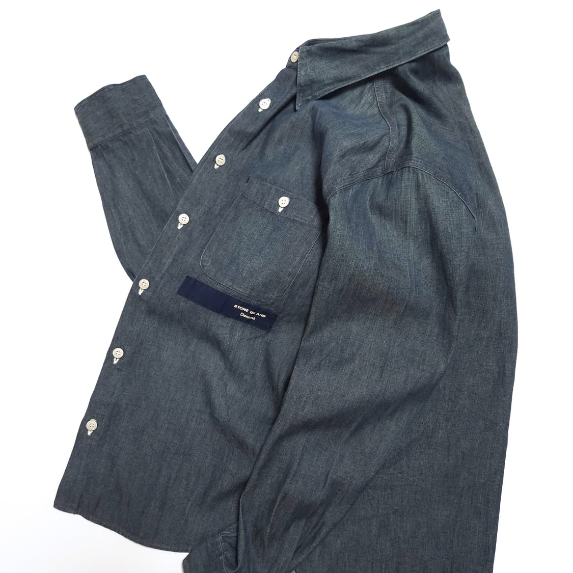스톤아일랜드 00s 워시드 데님 셔츠 인디고 상품이미지3