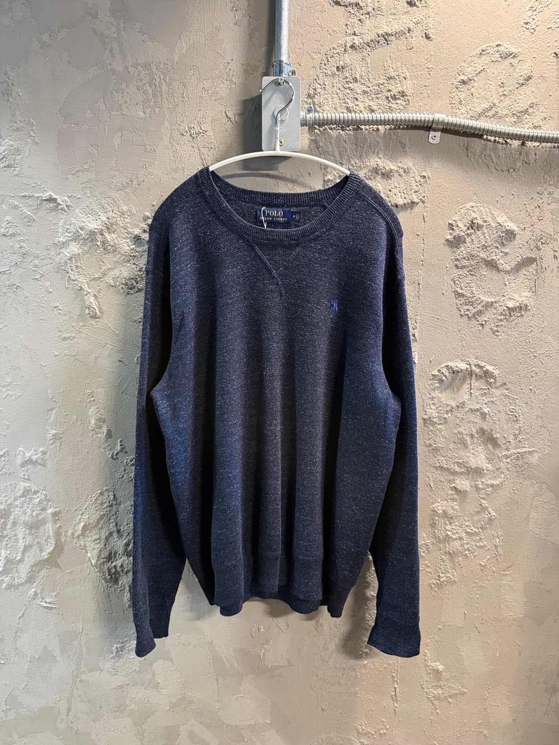 폴로 랄프로렌 라운드넥 코튼 니트 네이비 M 상품이미지1