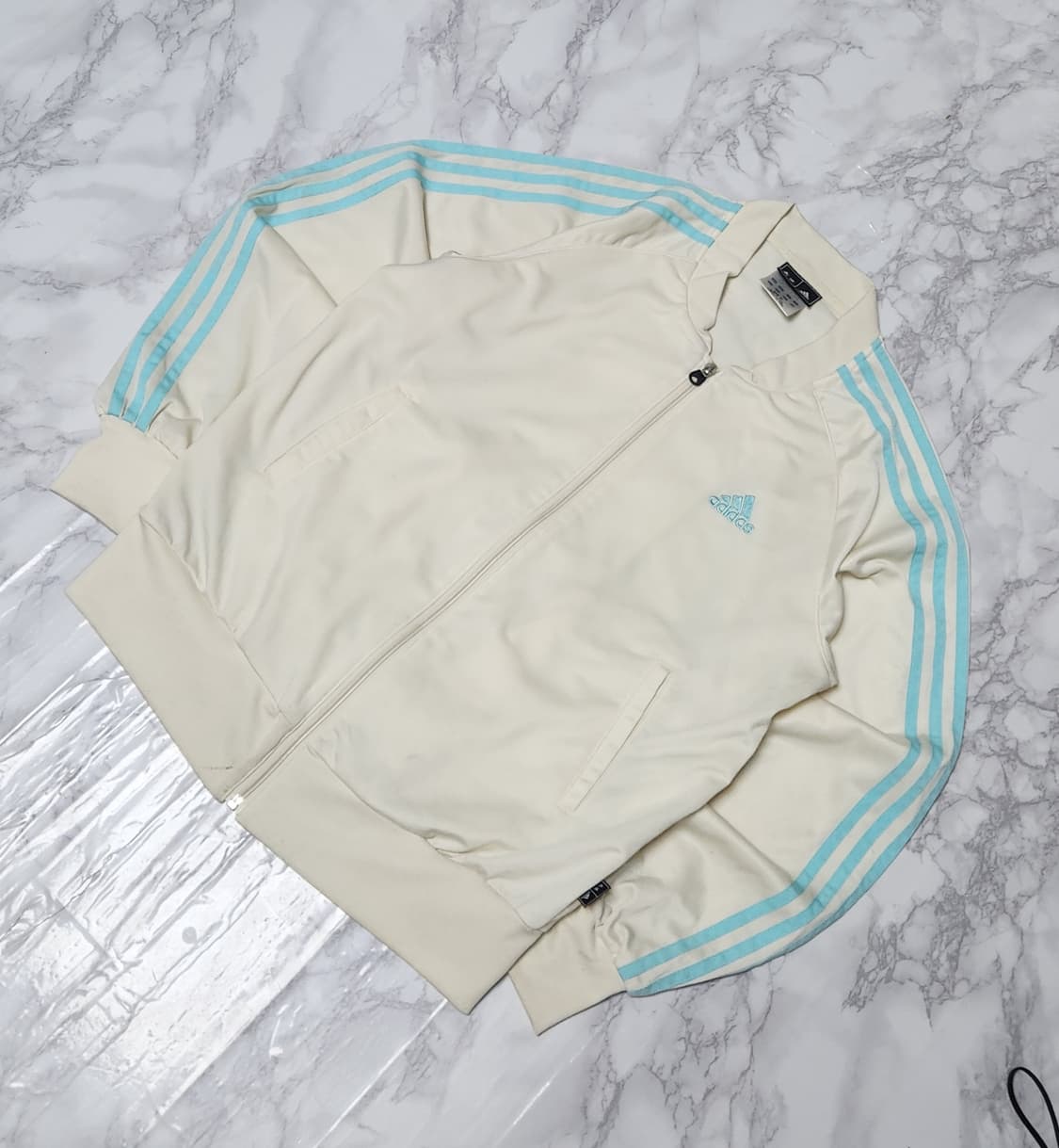 아디다스 삼선 아이보리x민트 트레이닝 져지 자켓 상품이미지5