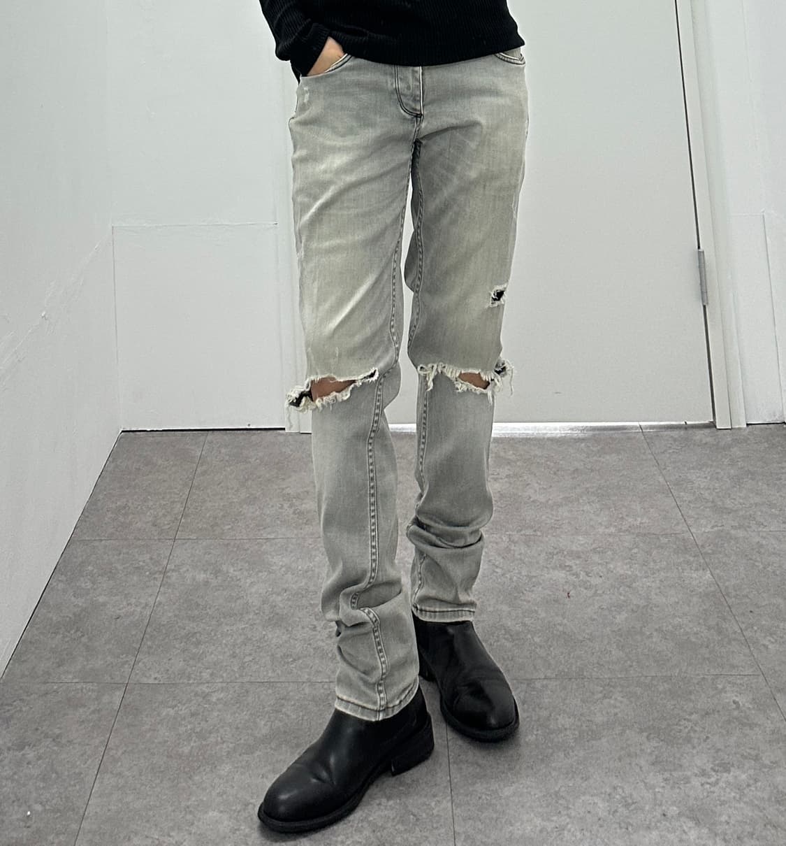 Zara man destroyed gray washing jeans 상품이미지1