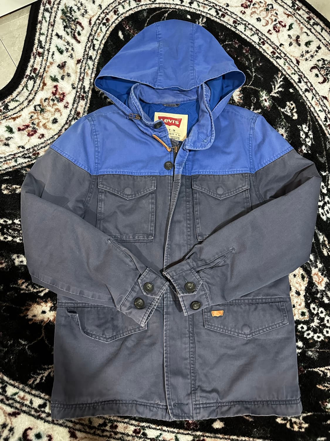 리바이스 후드 워크 자켓 블루 그레이 상품이미지1