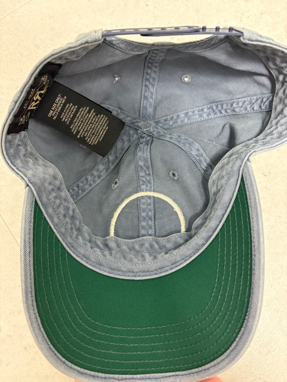 더블알엘 가먼트 다잉 트윌 볼캡 블루 상품이미지2