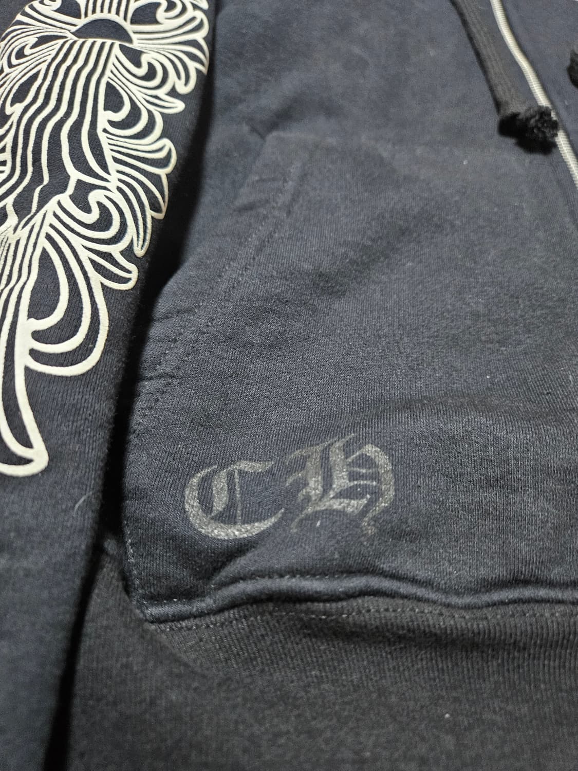 [L] 크롬하츠 헤비웨이트 홀스슈 플로랄 후드집업 상품이미지5