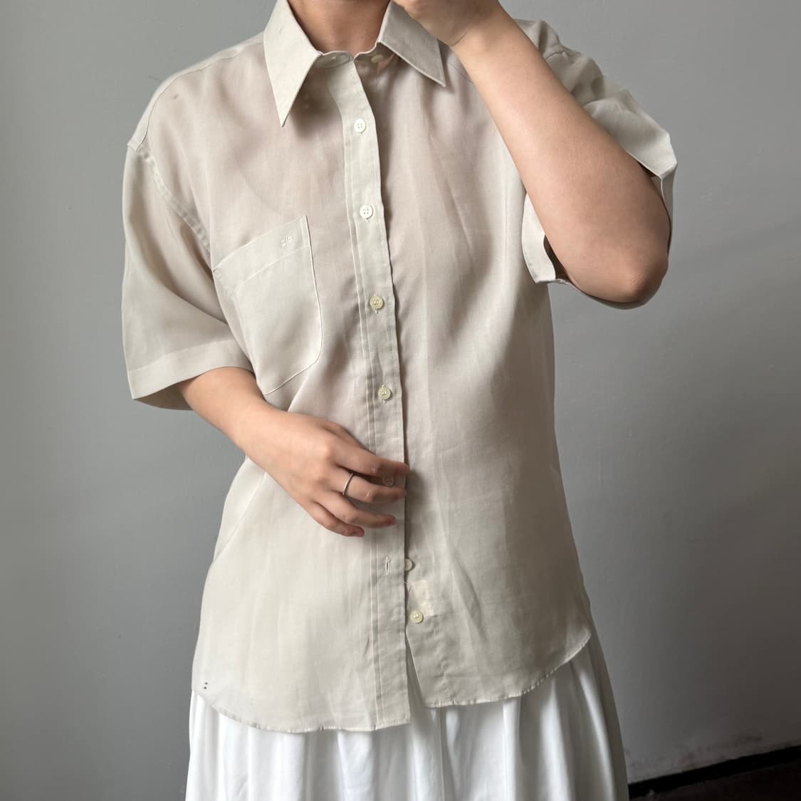 [L] 발렌시아가 베이지 반팔셔츠 상품이미지2