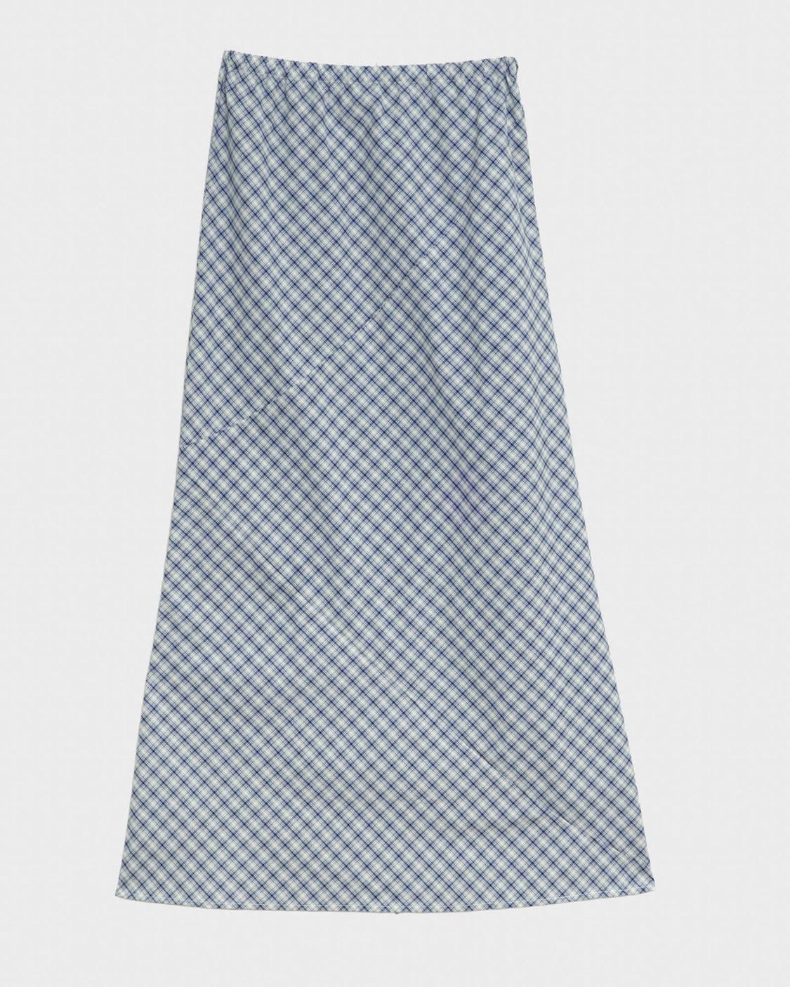 (S,M) 베이스레인지 26SS 오가닉 체크 Larva skirt 상품이미지6