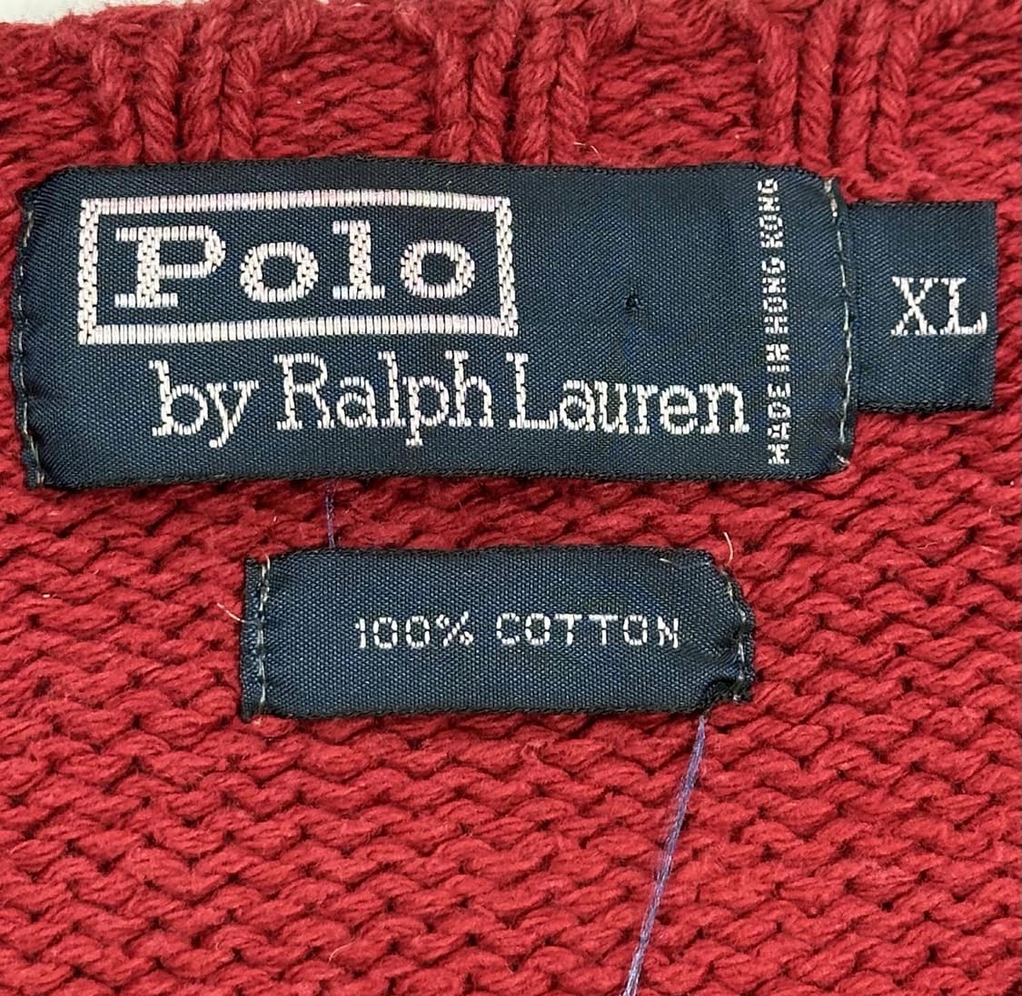 폴로 랄프로렌 클래식 빈티지 코튼 니트 레드 XL 상품이미지5
