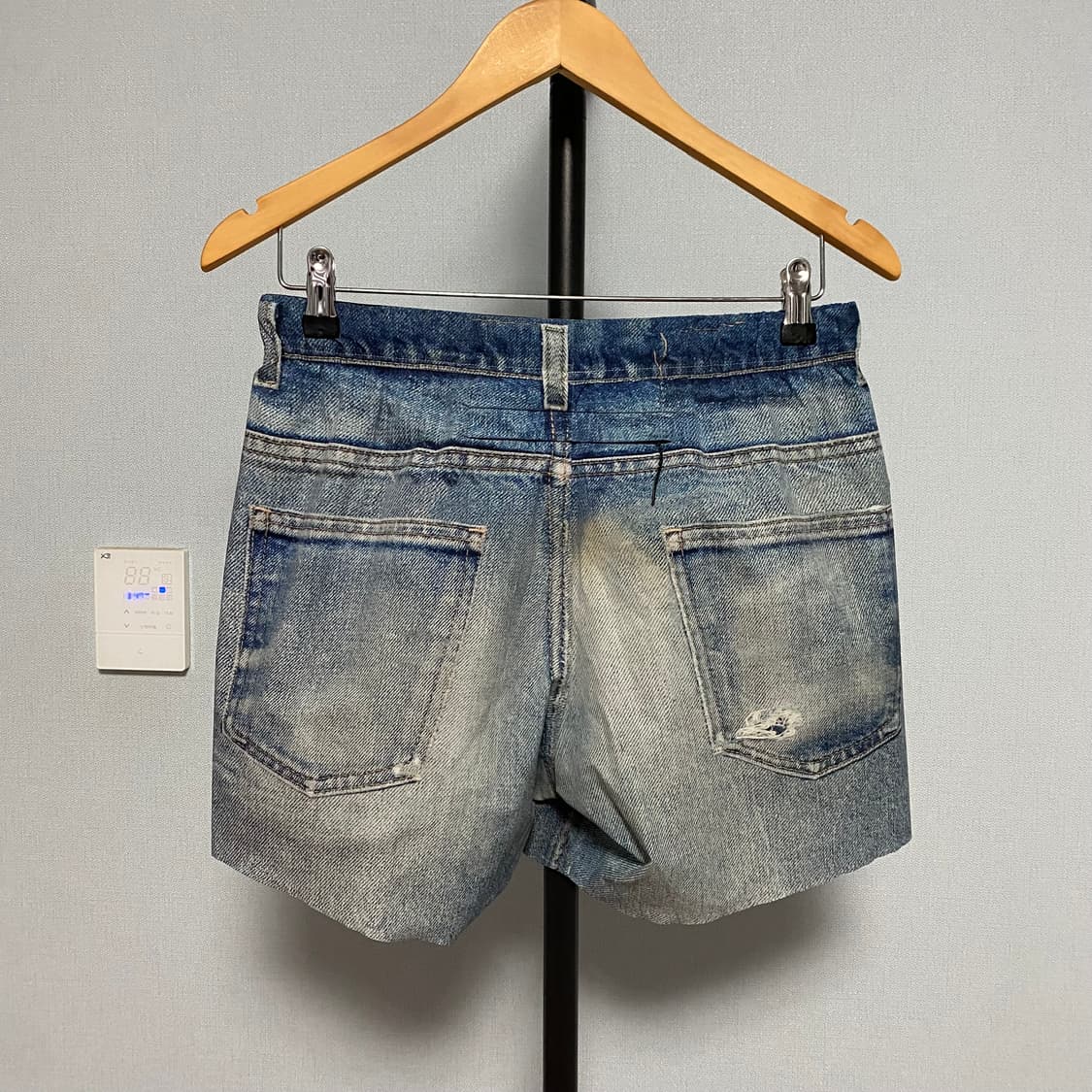 [M] 새티스파이 피스쉘 5인치 언라인드 쇼츠 디지털 데님 상품이미지2