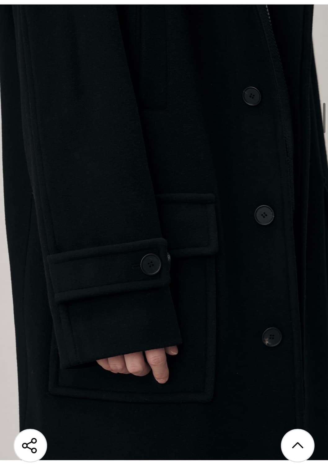 (새상품)(L) 드로우핏 오버사이즈 울 후드 코트 [BLACK] 판매 상품이미지7