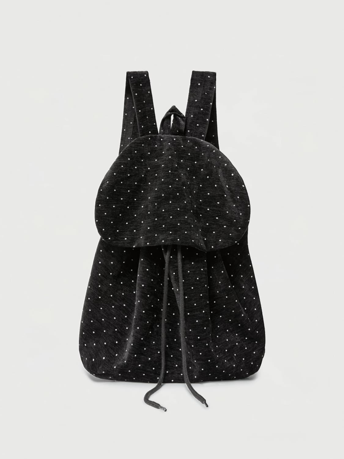 에이블리 지그재그 빈티지 모리걸 블랙 도트 스트링 백팩 모리 가방 상품이미지1
