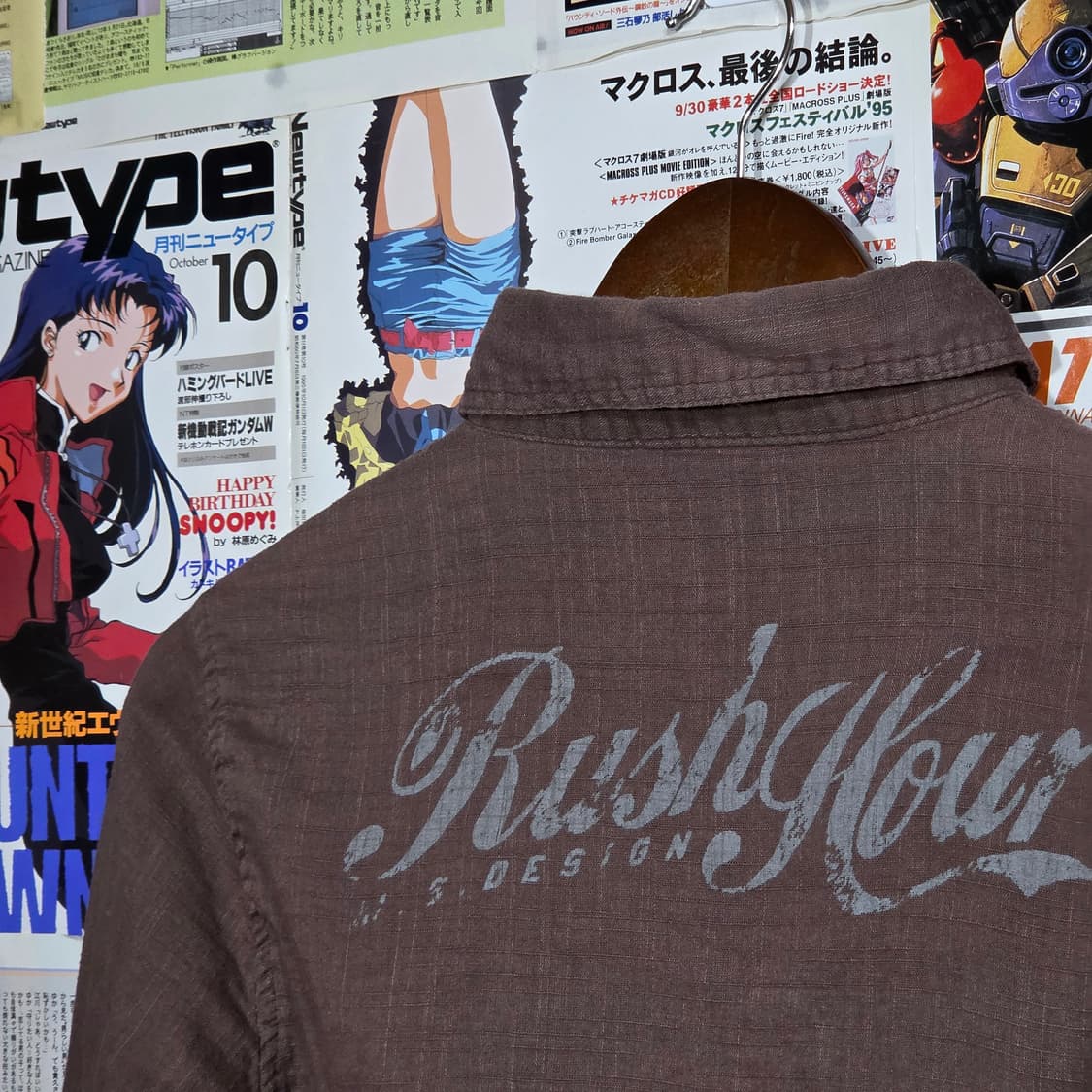 JPN 러시아워 브라운 패치 프린팅 셔츠 상품이미지6