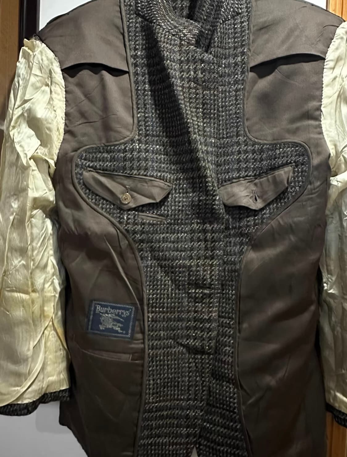 Burberrys 순양모 싱글 트위드 체크 자켓 상품이미지3