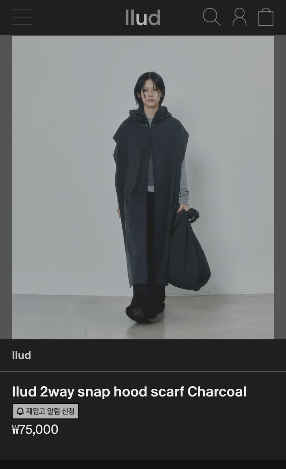 llud  후드 스카프 Charcoal 상품이미지1