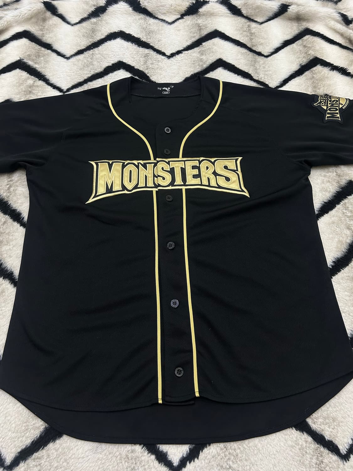 [2XL]최강몬스터즈 반팔유니폼/골드블랙 상품이미지2