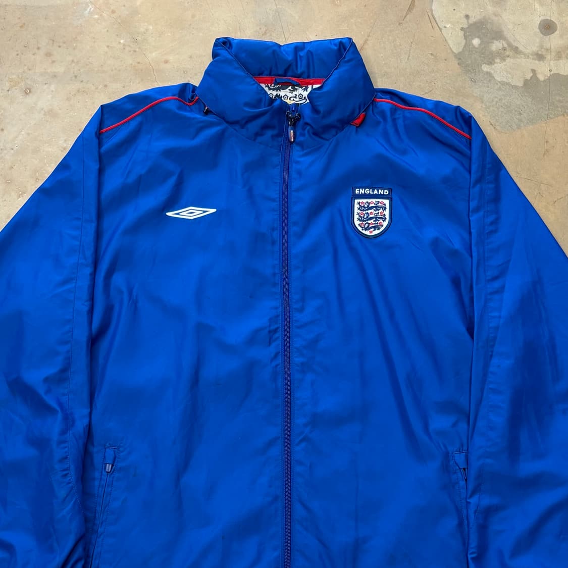 XL 엄브로 잉글랜드 국대 내장후드 블루 바람막이  상품이미지1