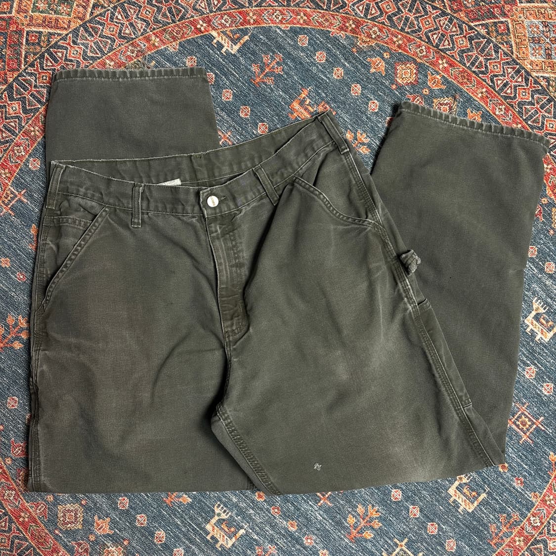 칼하트 가죽탭 b11 mos 싱글니 카펜터팬츠 상품이미지3