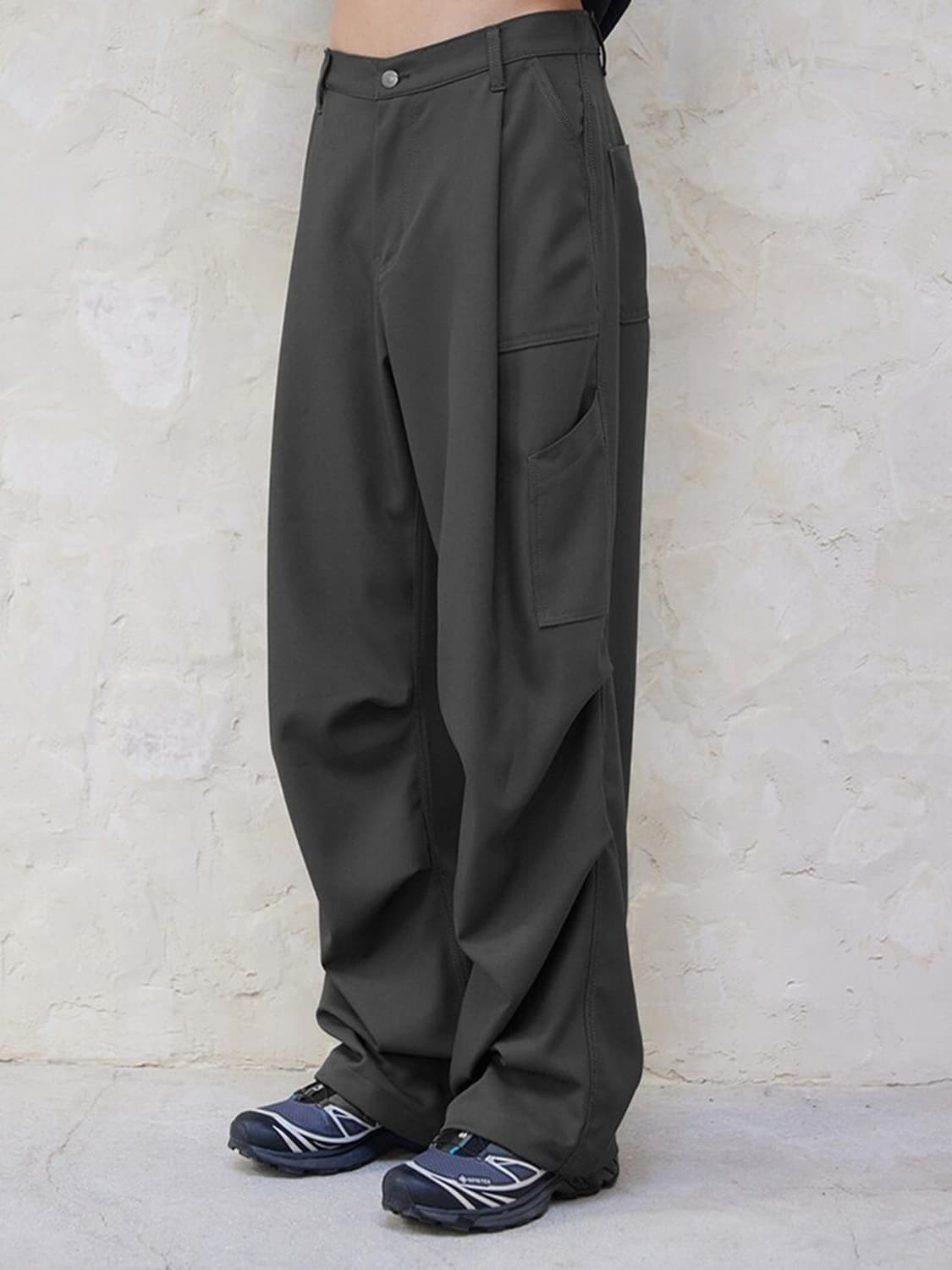 비긴202 One Tuck Wide Baker Pants [Olive] 상품이미지2