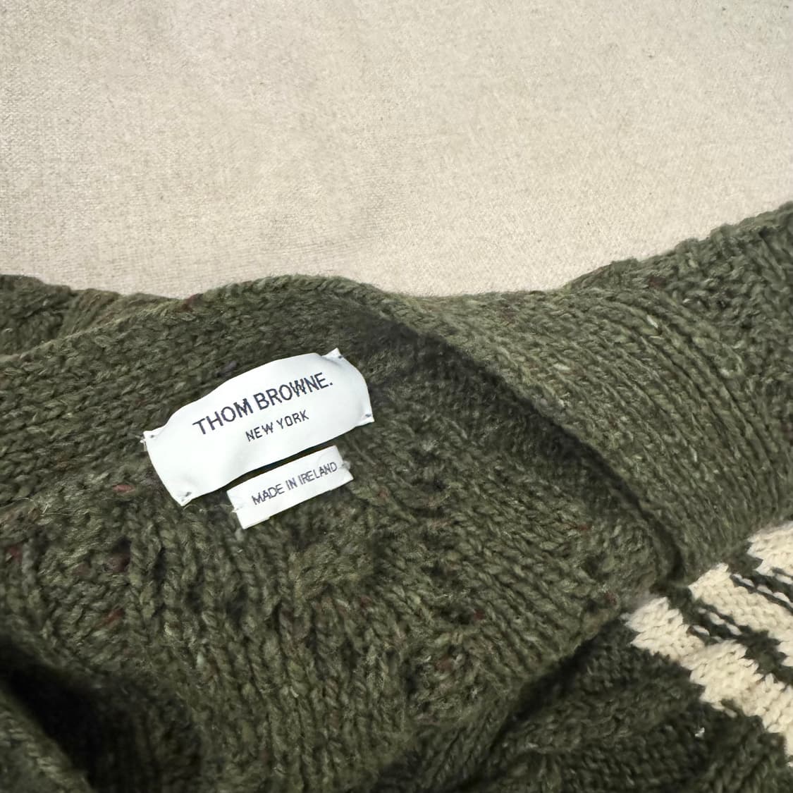톰브라운 아란케이블 가디건 그린 상품이미지3