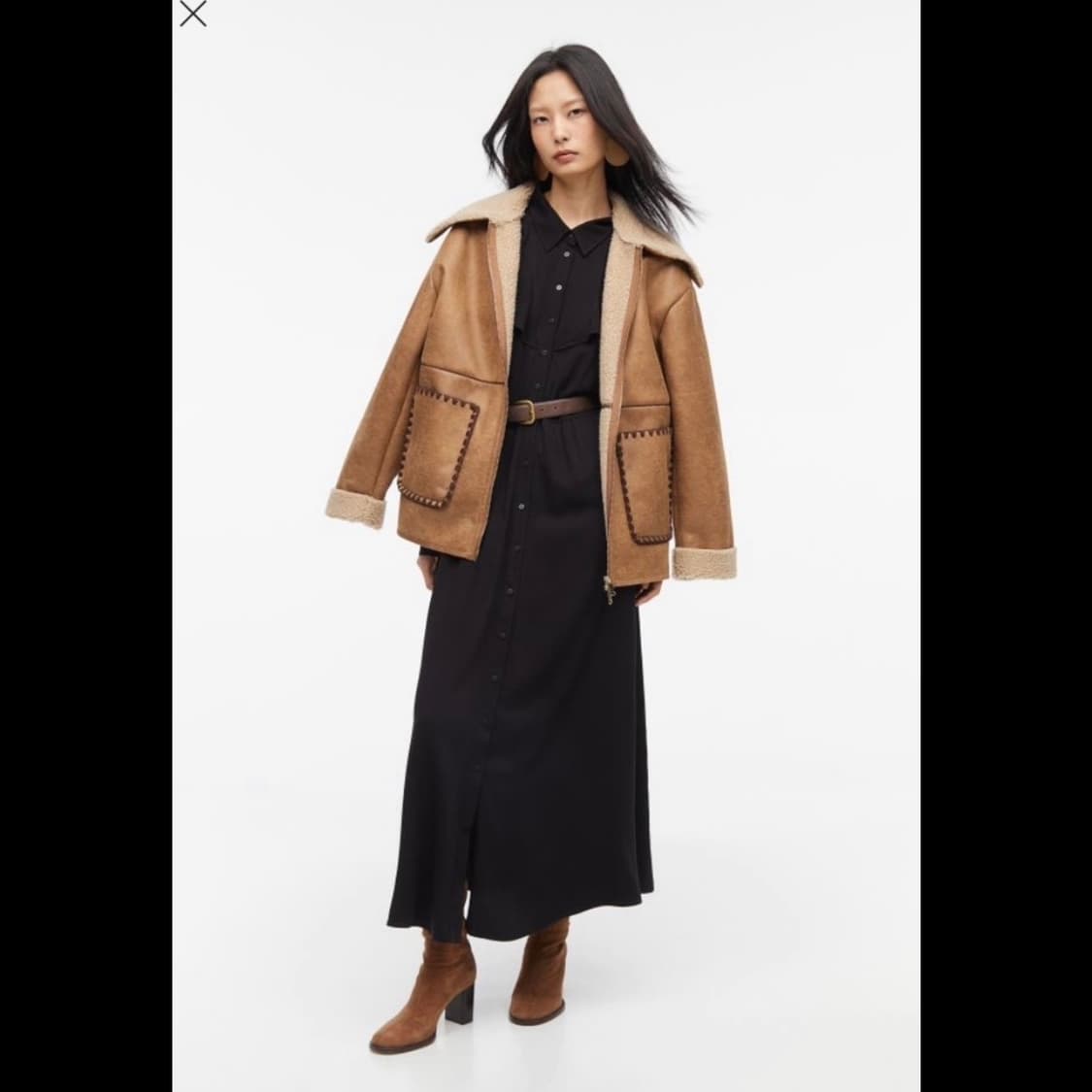 h&m 에이치앤엠 플라운스 디테일 셔츠 드레스 (새상품) 상품이미지9