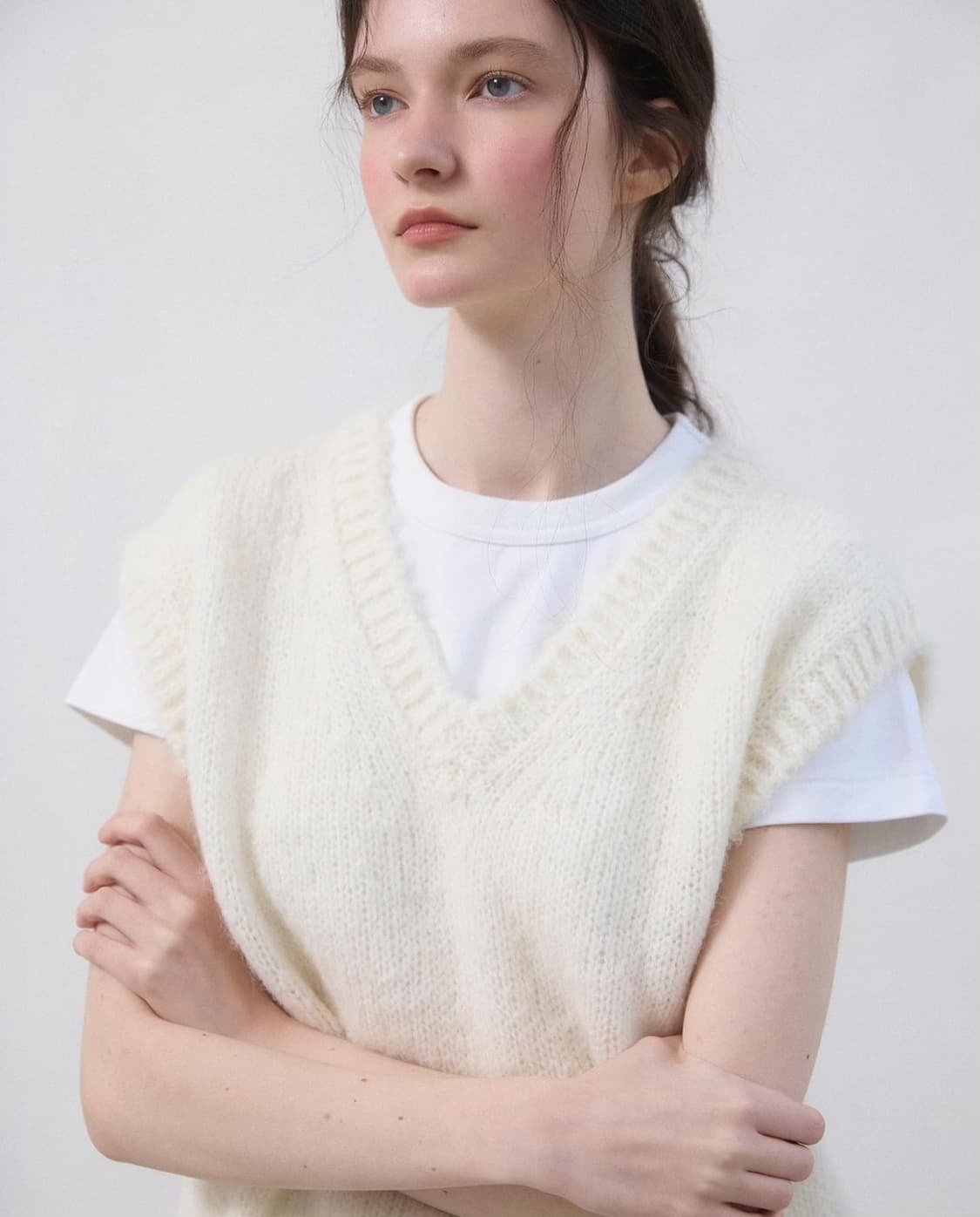 윤슬 알파카 베스트 아이보리 alpaca vest 상품이미지3